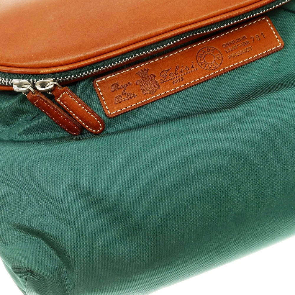 [Used] Felisi nylon leather ABICI collaboration briefcase green x brown [Condition rank B] [Men&