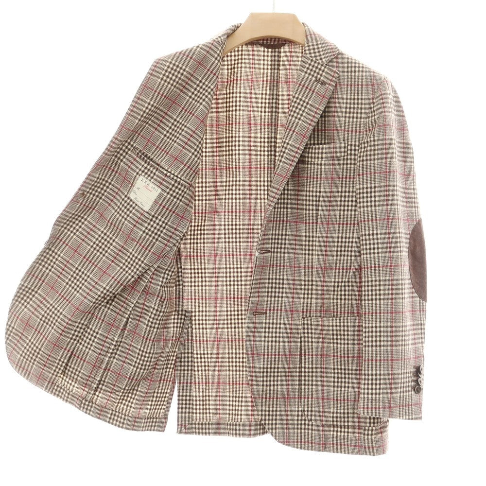 極美品 定価￥73，440 イタリア製 ルビアム L.B.M.1911 エルビーエム/LBM エルボーパッチ付き 一枚仕立て フラノウール アンコンジャケット EDIFICE 別注 Levi\u0027s Type 1 Trucker Jacket ジャケット・アウター