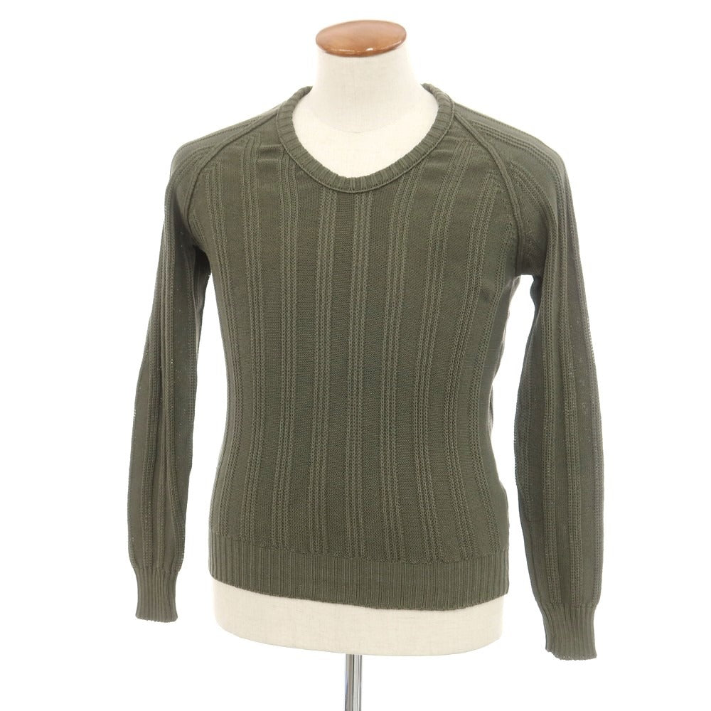 【中古】ザノーネ ZANONE コットン Uネック プルオーバーニット オリーブ【 48 】【 状態ランクB 】【 メンズ 】[EPD]