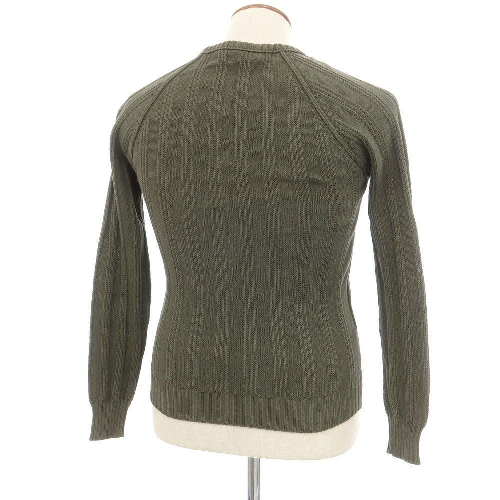 【中古】ザノーネ ZANONE コットン Uネック プルオーバーニット オリーブ【 48 】【 状態ランクB 】【 メンズ 】[EPD]