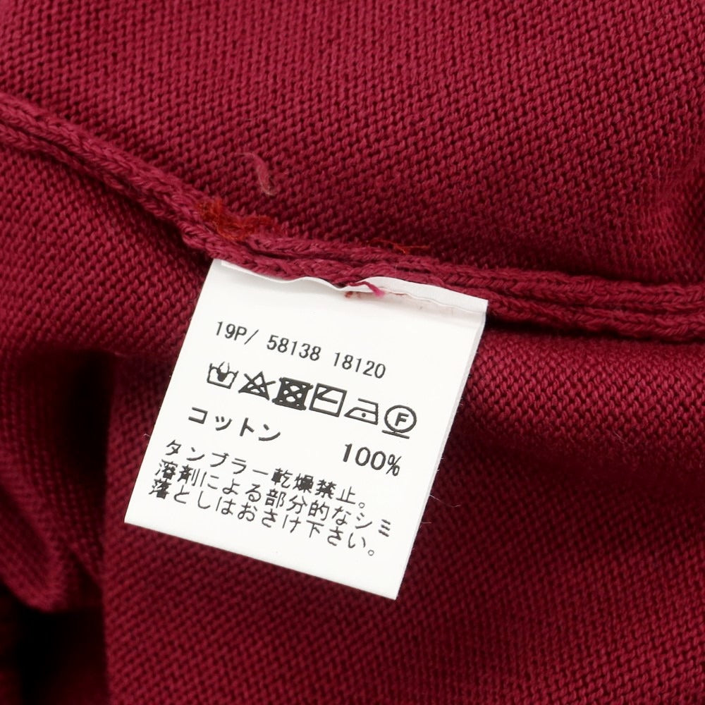 【中古】グランサッソ GRAN SASSO ハイゲージ コットン クルーネック 半袖 プルオーバーニット ワインレッド【 50 】【 状態ランクA 】【 メンズ 】