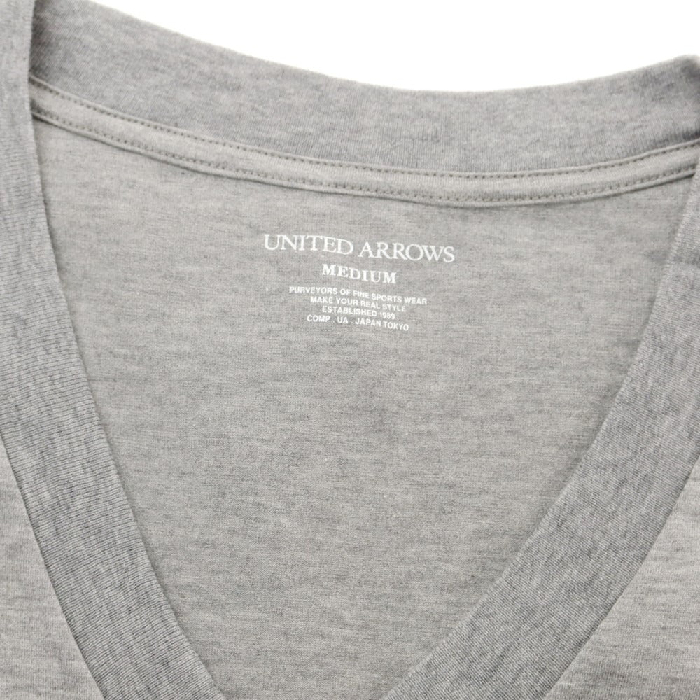 【中古】ユナイテッドアローズ UNITED ARROWS コットン Vネック 半袖Ｔシャツ グレー【 M 】【 状態ランクB 】【 メンズ 】