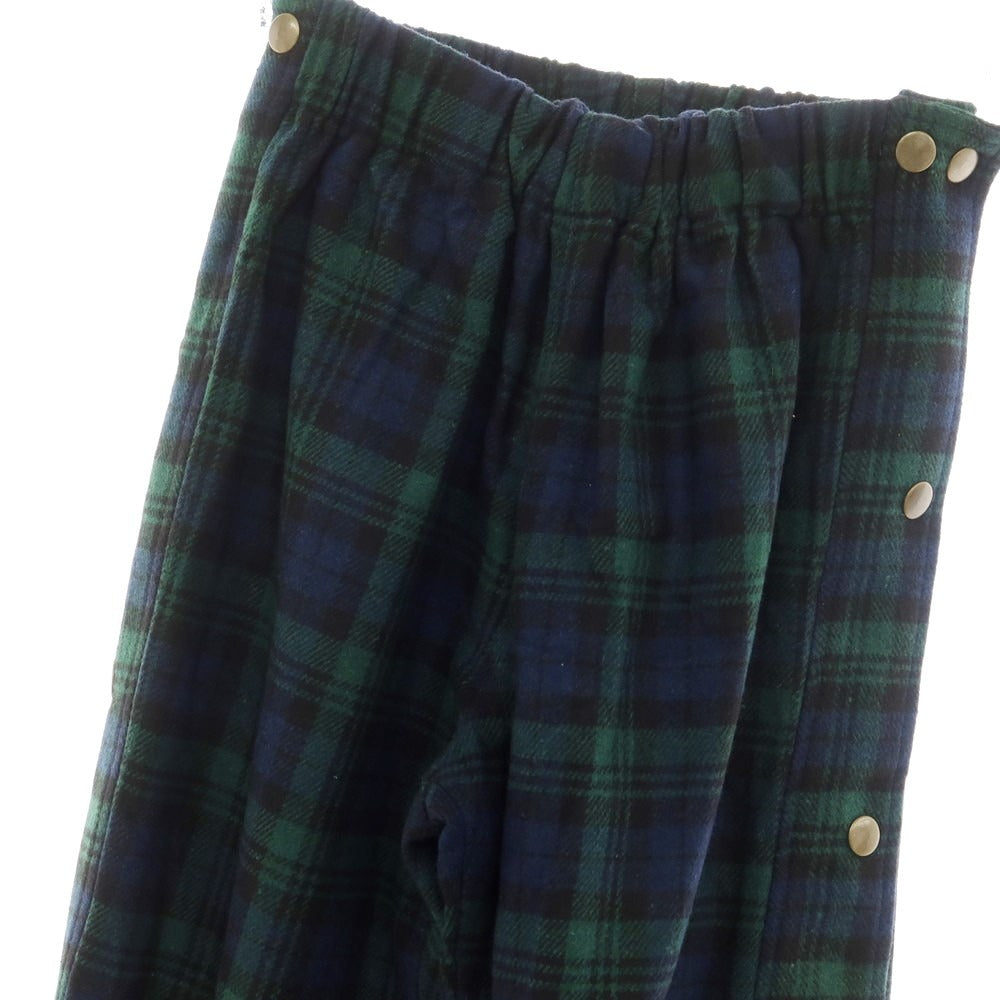 【中古】【未使用】エリック エマニュエル Eric Emanuel ウール系 チェック イージーパンツ グリーンxネイビー【 S 】【 状態ランクS 】【 メンズ 】 [EPD]