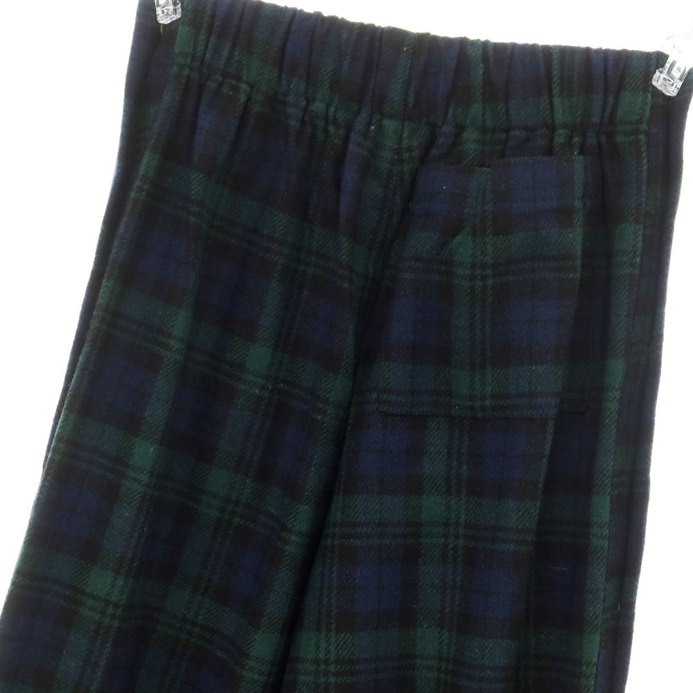 【中古】【未使用】エリック エマニュエル Eric Emanuel ウール系 チェック イージーパンツ グリーンxネイビー【 S 】【 状態ランクS 】【 メンズ 】 [EPD]