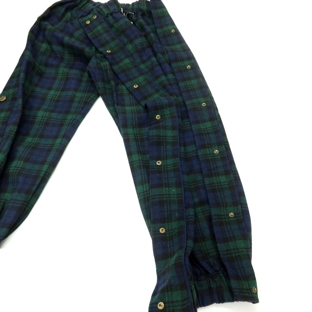 【中古】【未使用】エリック エマニュエル Eric Emanuel ウール系 チェック イージーパンツ グリーンxネイビー【 S 】【 状態ランクS 】【 メンズ 】 [EPD]