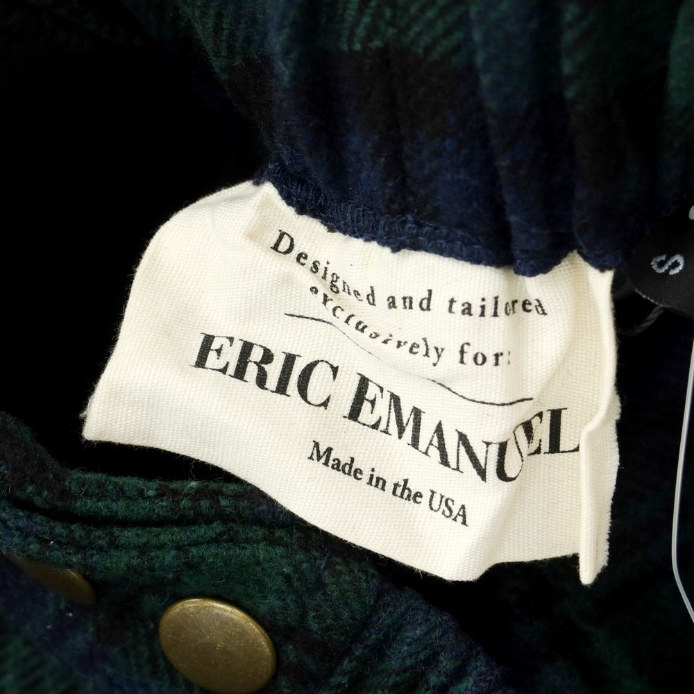 【中古】【未使用】エリック エマニュエル Eric Emanuel ウール系 チェック イージーパンツ グリーンxネイビー【 S 】【 状態ランクS 】【 メンズ 】 [EPD]