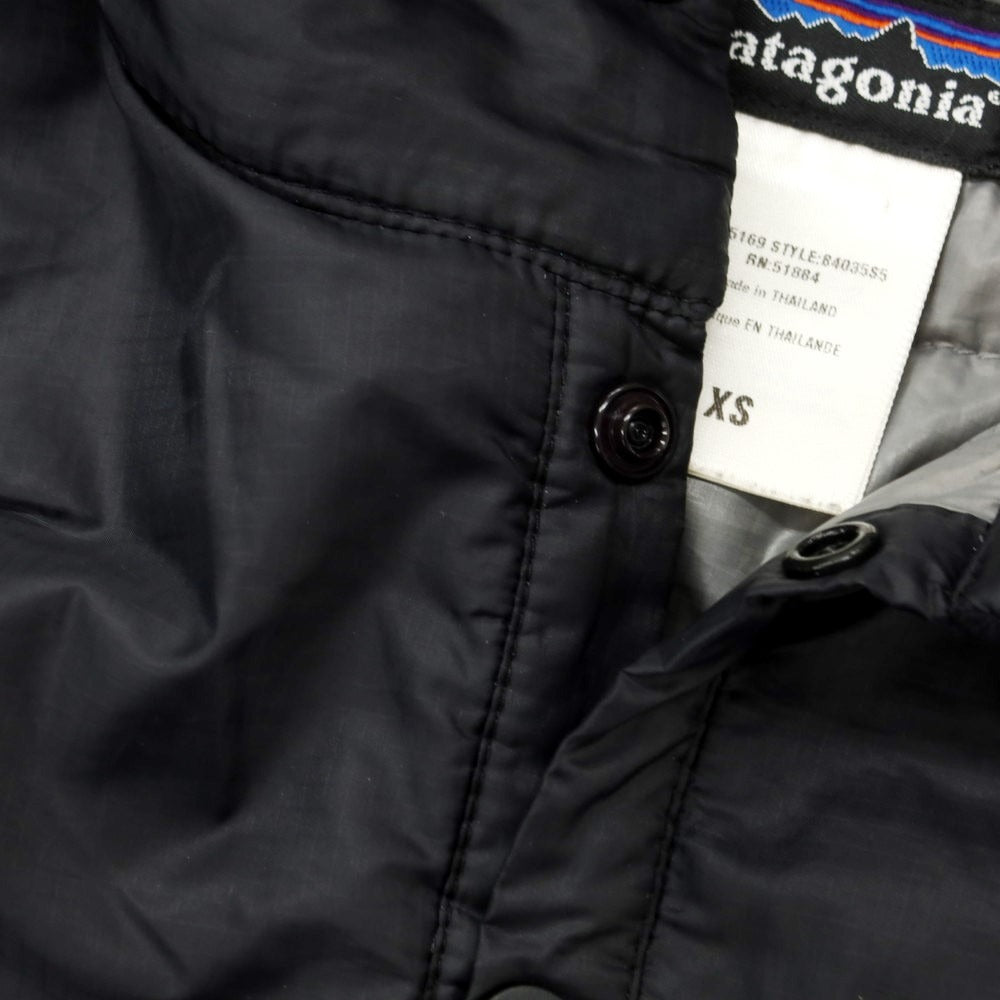 【中古】パタゴニア patagonia ポリエステル プルオーバー 中綿ベスト ブラック【 XS 】【 状態ランクB 】【 メンズ 】