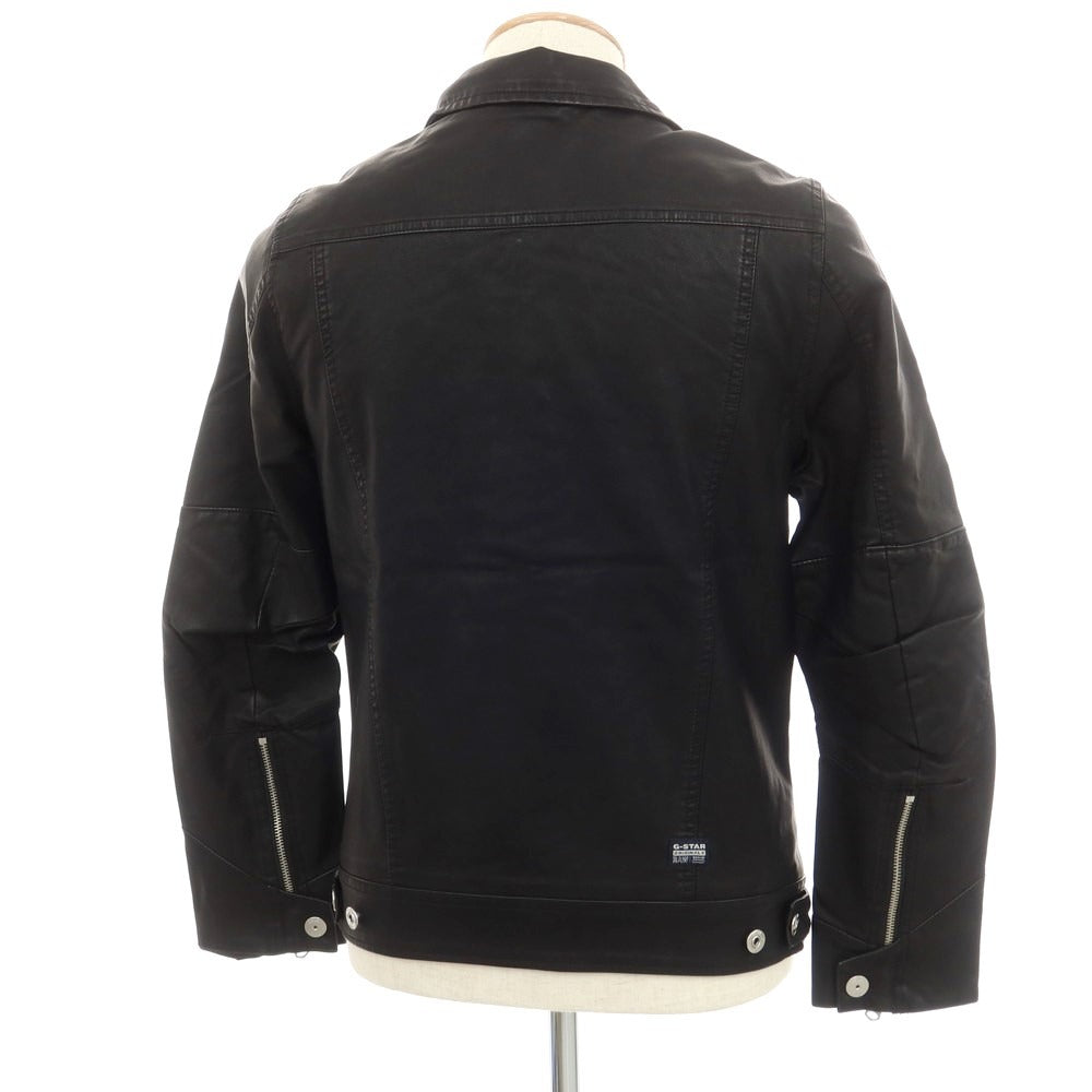 【中古】ジースターロウ G-STAR RAW レーヨンポリエステル フェイクレザー ジップアップ レザーブルゾン ブラック【 XS 】【 状態ランクA 】【 メンズ 】