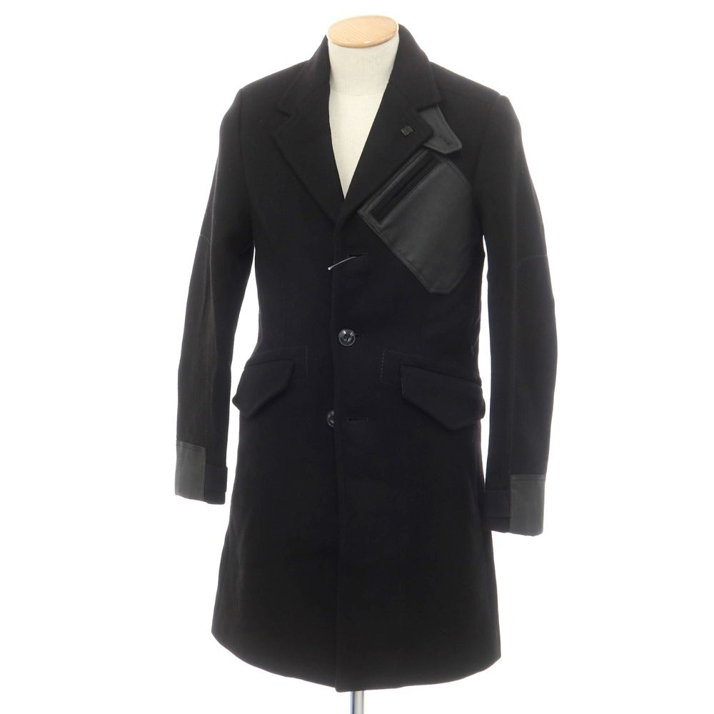 【中古】ジースターロウ G-STAR RAW ウールポリエステル 切替 チェスターフィールドコート ブラック【 XS 】【 状態ランクA 】【 メンズ 】 [EPD]