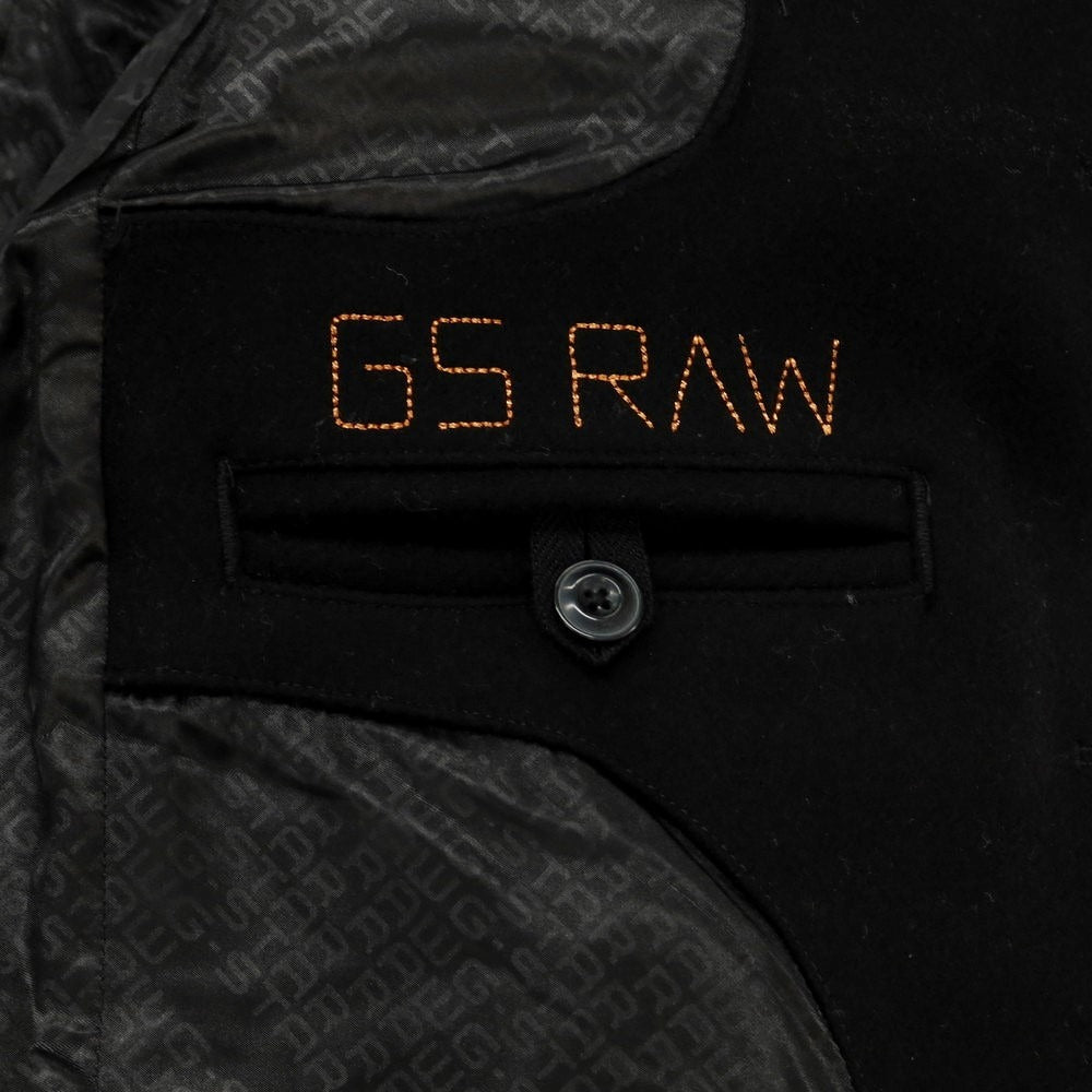 【中古】ジースターロウ G-STAR RAW ウールポリエステル 切替 チェスターフィールドコート ブラック【 XS 】【 状態ランクA 】【 メンズ 】