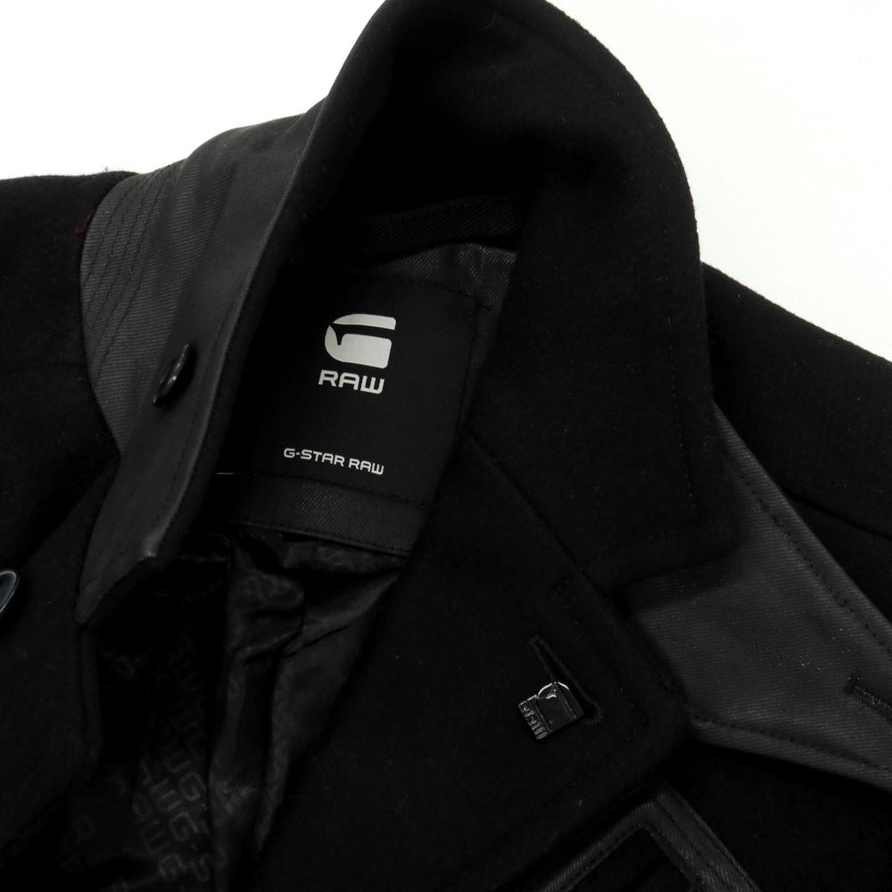 【中古】ジースターロウ G-STAR RAW ウールポリエステル 切替 チェスターフィールドコート ブラック【 XS 】【 状態ランクA 】【 メンズ 】 [EPD]