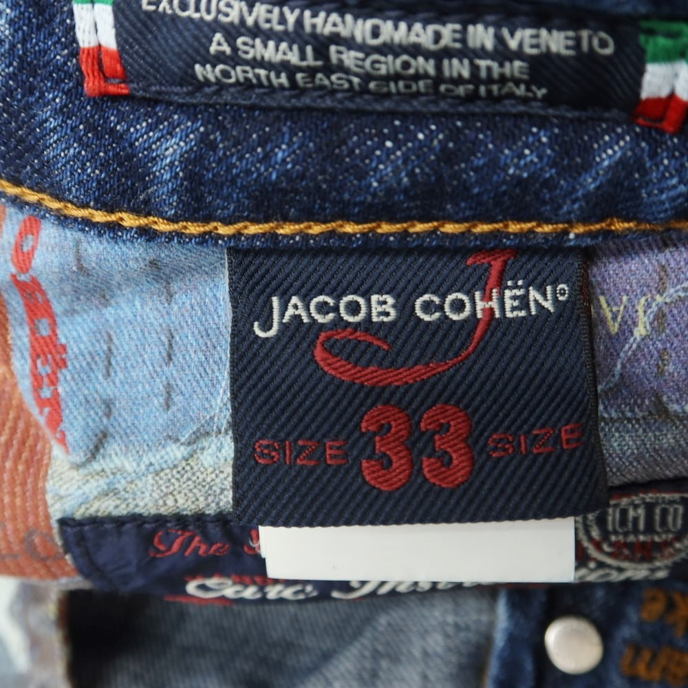 【中古】ヤコブコーエン JACOB COHEN NICK リペア加工 ジーンズ デニムパンツ ネイビー【 33 】【 状態ランクB 】【 メンズ 】