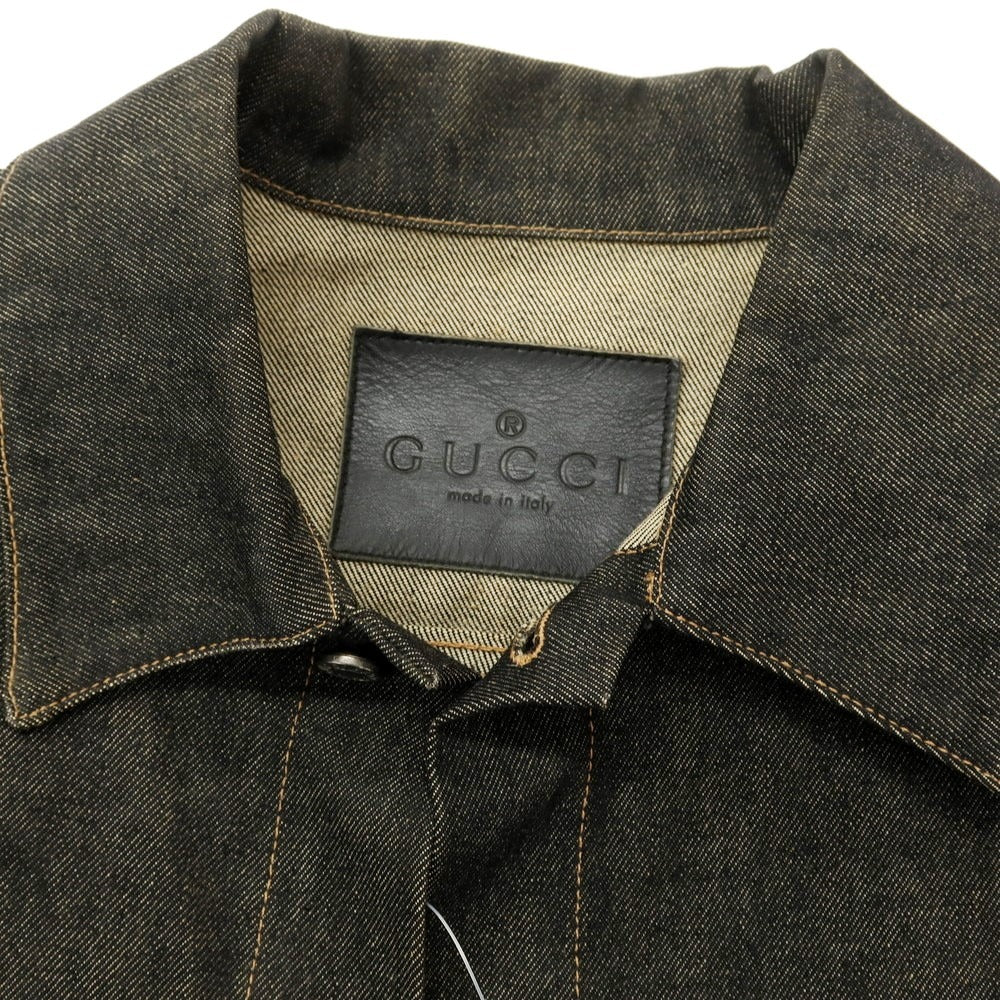 【中古】グッチ GUCCI コットン Gジャン デニムジャケット ブラック【 M 】【 状態ランクB 】【 メンズ 】