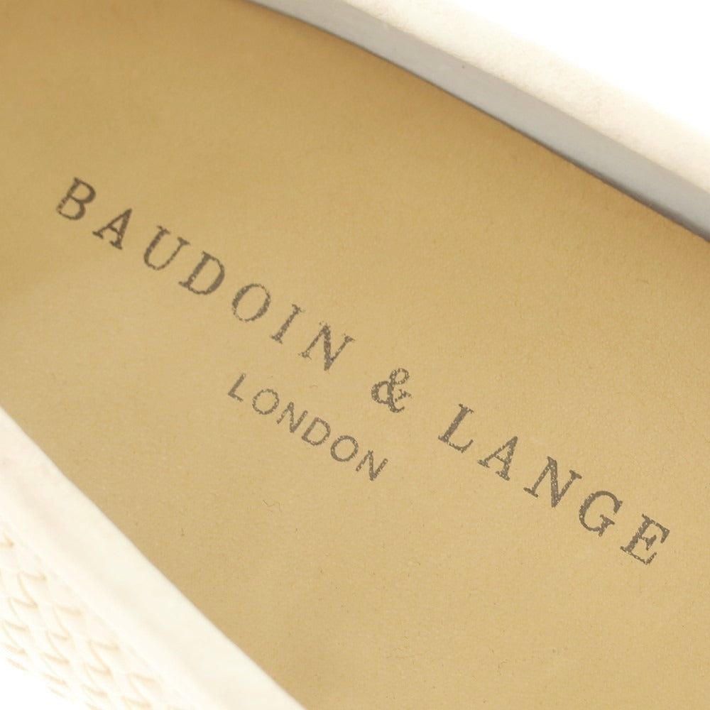 【新品】ボードインアンドランジ Baudoin &amp; Lange イントレチャートレザー ベルジャンシューズ タッセルローファー アイボリー【 41 】【 状態ランクN 】【 メンズ 】