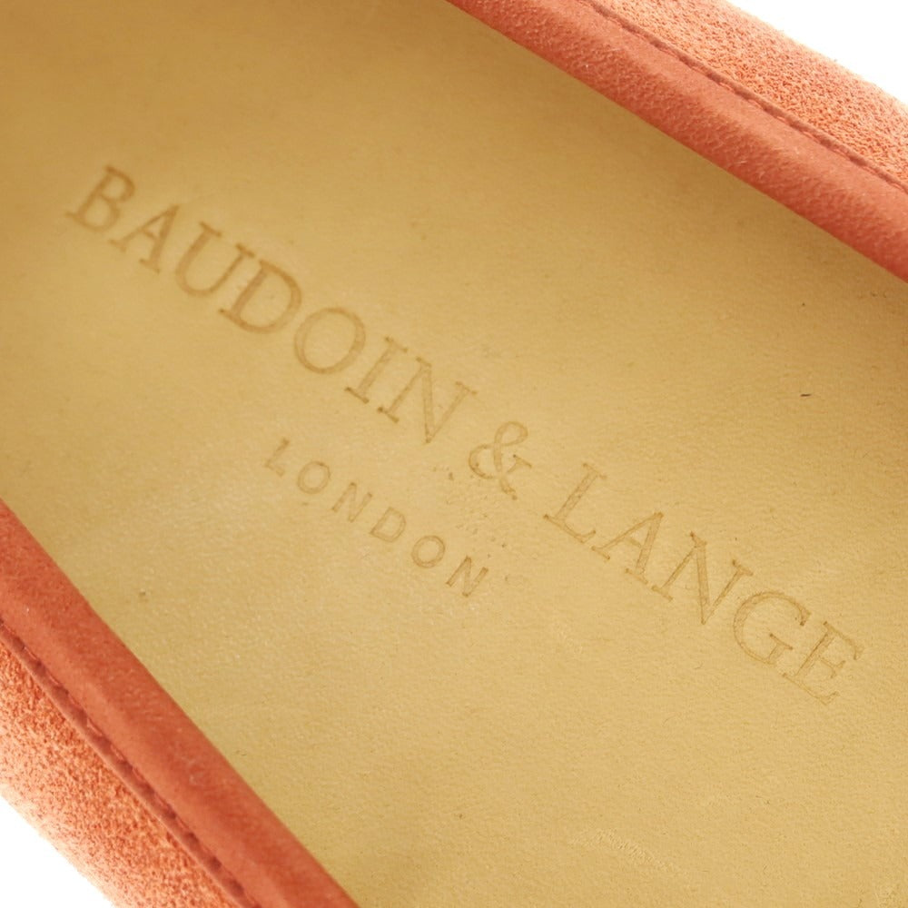 【新品】ボードインアンドランジ Baudoin &amp; Lange スエード ベルジャンシューズ ローファー オレンジブラウン【 41 】【 状態ランクN 】【 メンズ 】