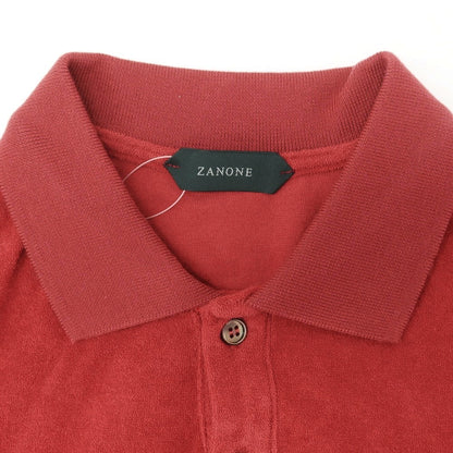 【新品】ザノーネ ZANONE コットン パイル 半袖ポロシャツ レッド【 44 】【 状態ランクN 】【 メンズ 】