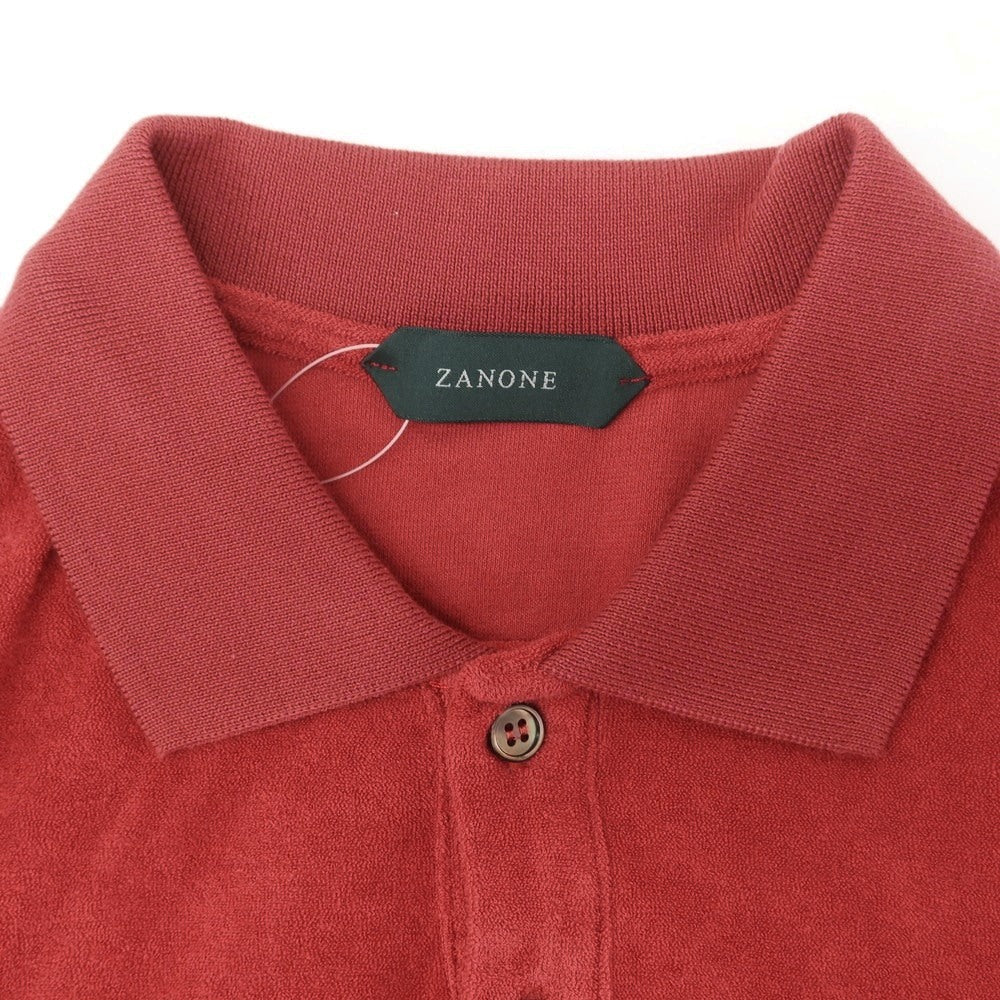 【新品】ザノーネ ZANONE コットン パイル 半袖ポロシャツ レッド【サイズ44】【 状態ランクN 】【 メンズ 】[EPD]