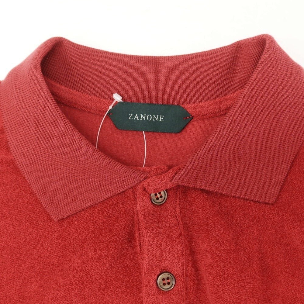 【新品】ザノーネ ZANONE コットン パイル 半袖ポロシャツ レッド【サイズ46】【 状態ランクN 】【 メンズ 】[EPD]