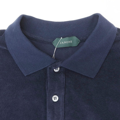 【新品】ザノーネ ZANONE コットン パイル 半袖ポロシャツ ネイビー【 44 】【 状態ランクN 】【 メンズ 】