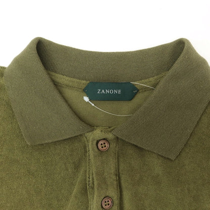 【新品】ザノーネ ZANONE コットン パイル 半袖ポロシャツ オリーブグリーン【 44 】【 状態ランクN 】【 メンズ 】