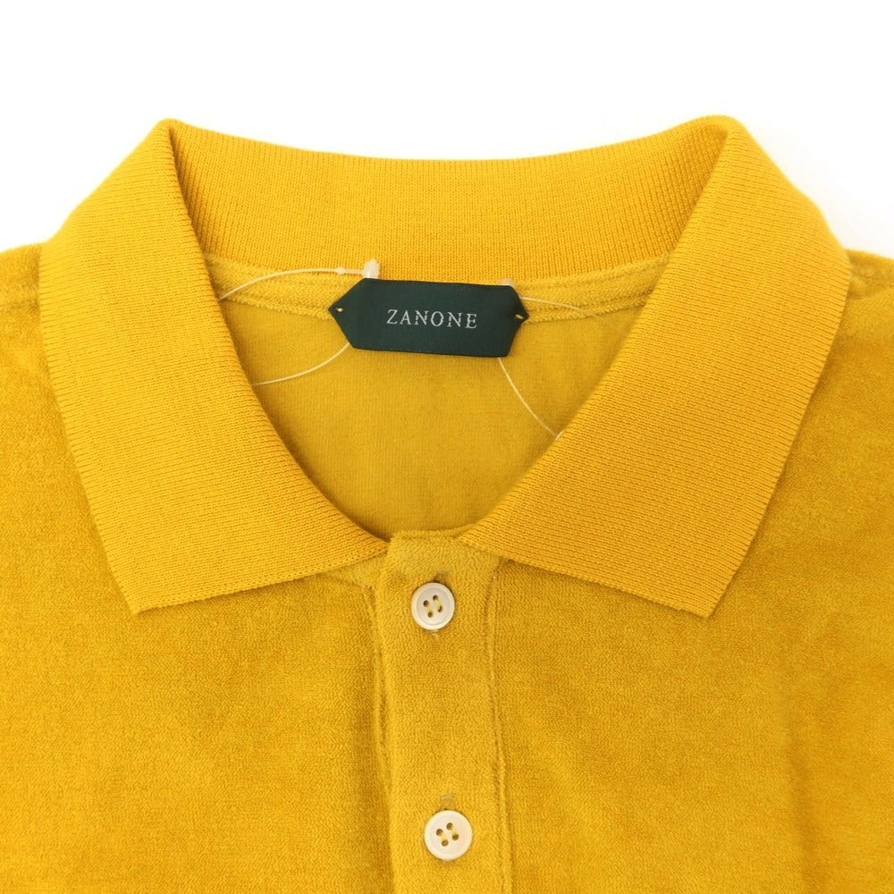 【新品】ザノーネ ZANONE コットン パイル 半袖ポロシャツ マスタードイエロー【 44 】【 状態ランクN 】【 メンズ 】