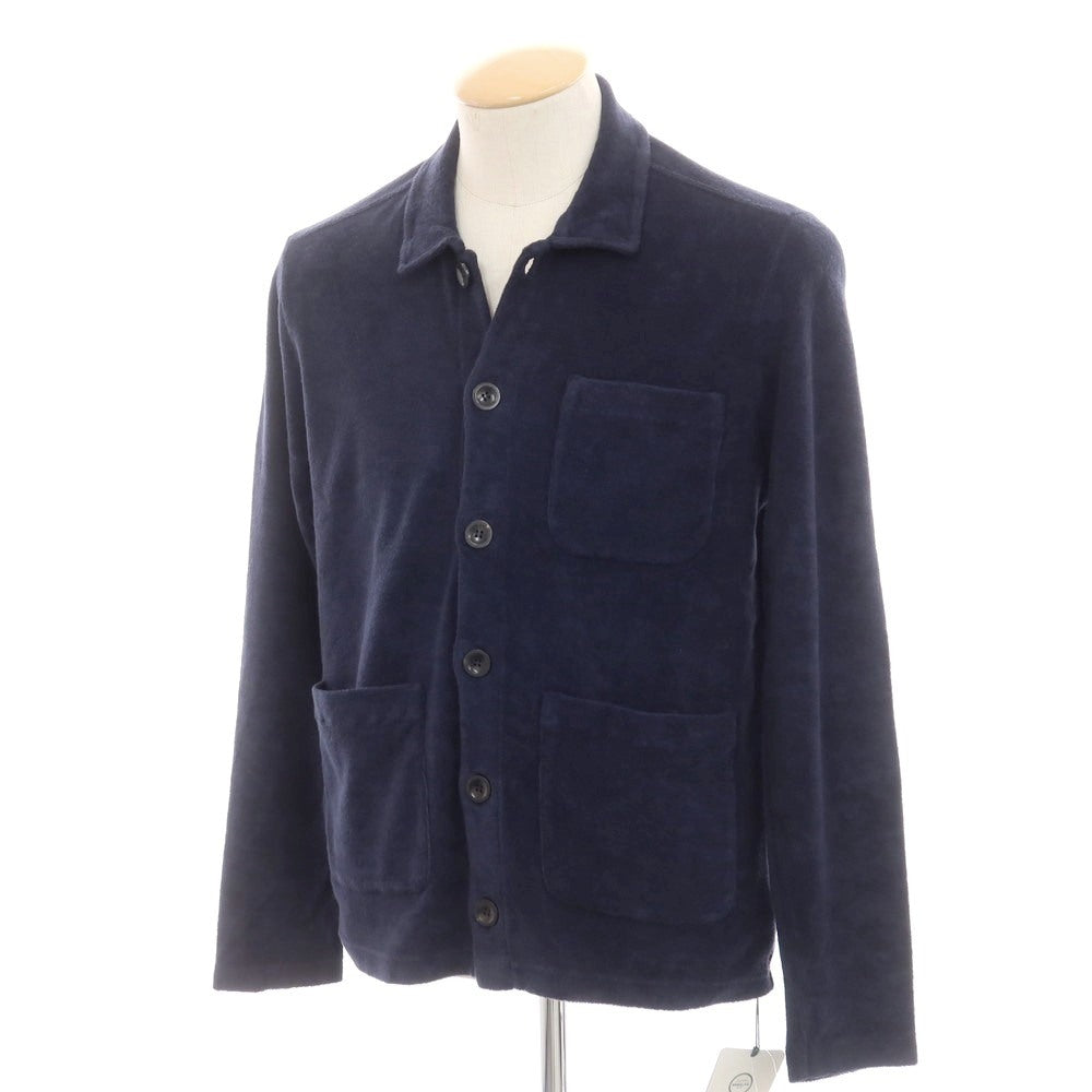 【新品】ザノーネ ZANONE コットン パイル シャツ型 カーディガン ネイビー【 44 】【 状態ランクN 】【 メンズ 】