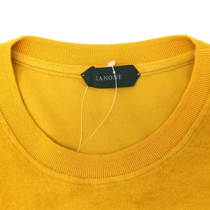 【新品】ザノーネ ZANONE コットン パイル クルーネック 半袖Ｔシャツ マスタードイエロー【 46 】【 状態ランクN 】【 メンズ 】