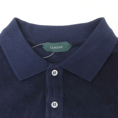 【新品】ザノーネ ZANONE コットン パイル 半袖ポロシャツ ネイビー【 44 】【 状態ランクN 】【 メンズ 】