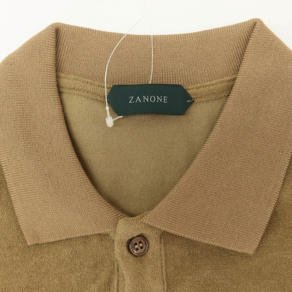 【新品】ザノーネ ZANONE コットン パイル 半袖ポロシャツ オーカー【サイズ46】【 状態ランクN 】【 メンズ 】[EPD]