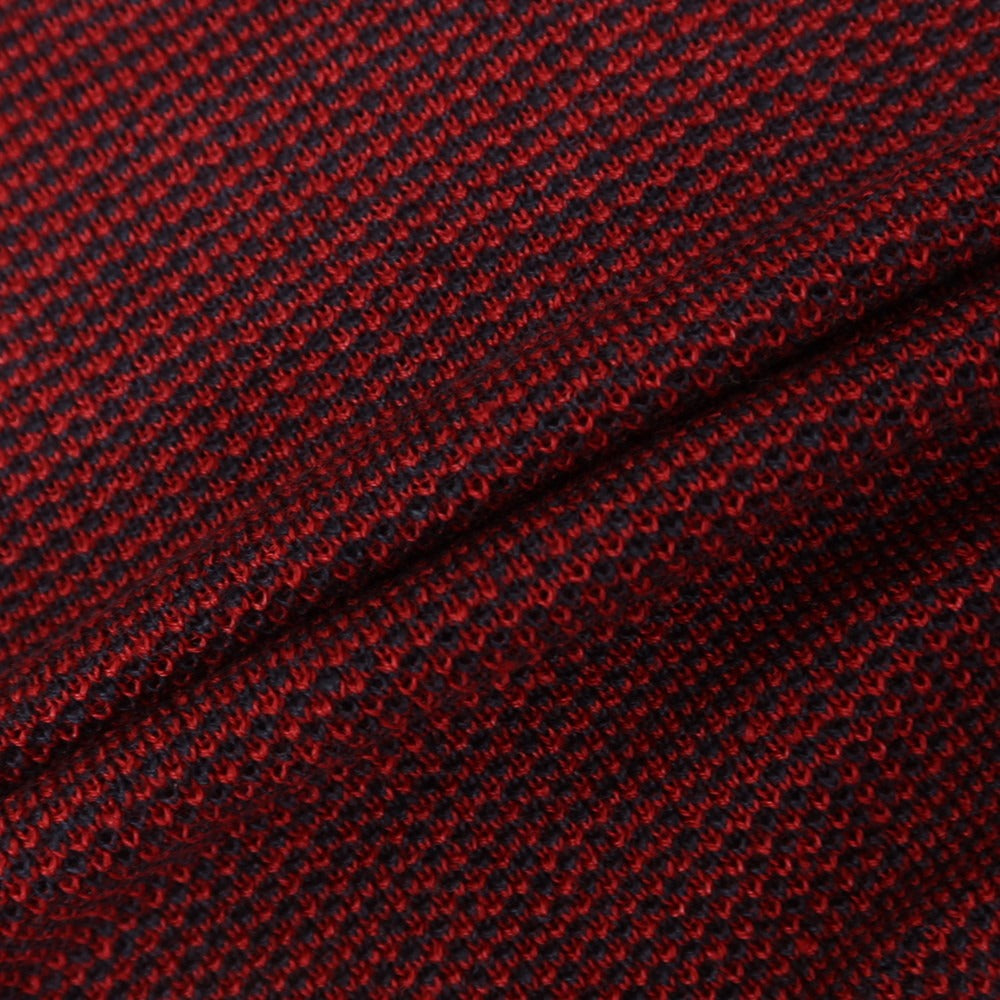 [New] ZANONE Linen Short Sleeve Polo Knit Red x Navy [44] [Condition Rank N] [Men&