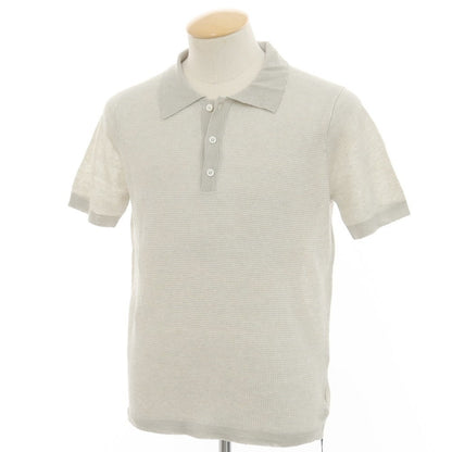 [New] ZANONE Linen Short Sleeve Polo Knit Light Gray x White [44] [Condition Rank N] [Men&