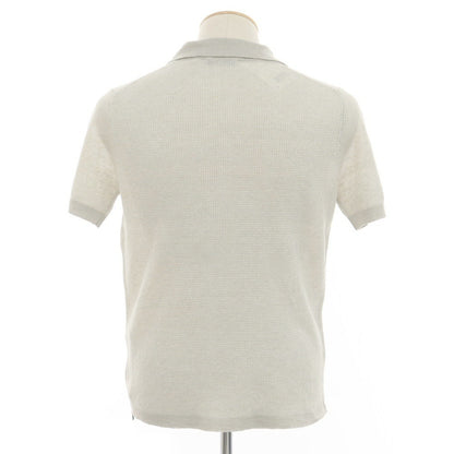 [New] ZANONE Linen Short Sleeve Polo Knit Light Gray x White [44] [Condition Rank N] [Men&
