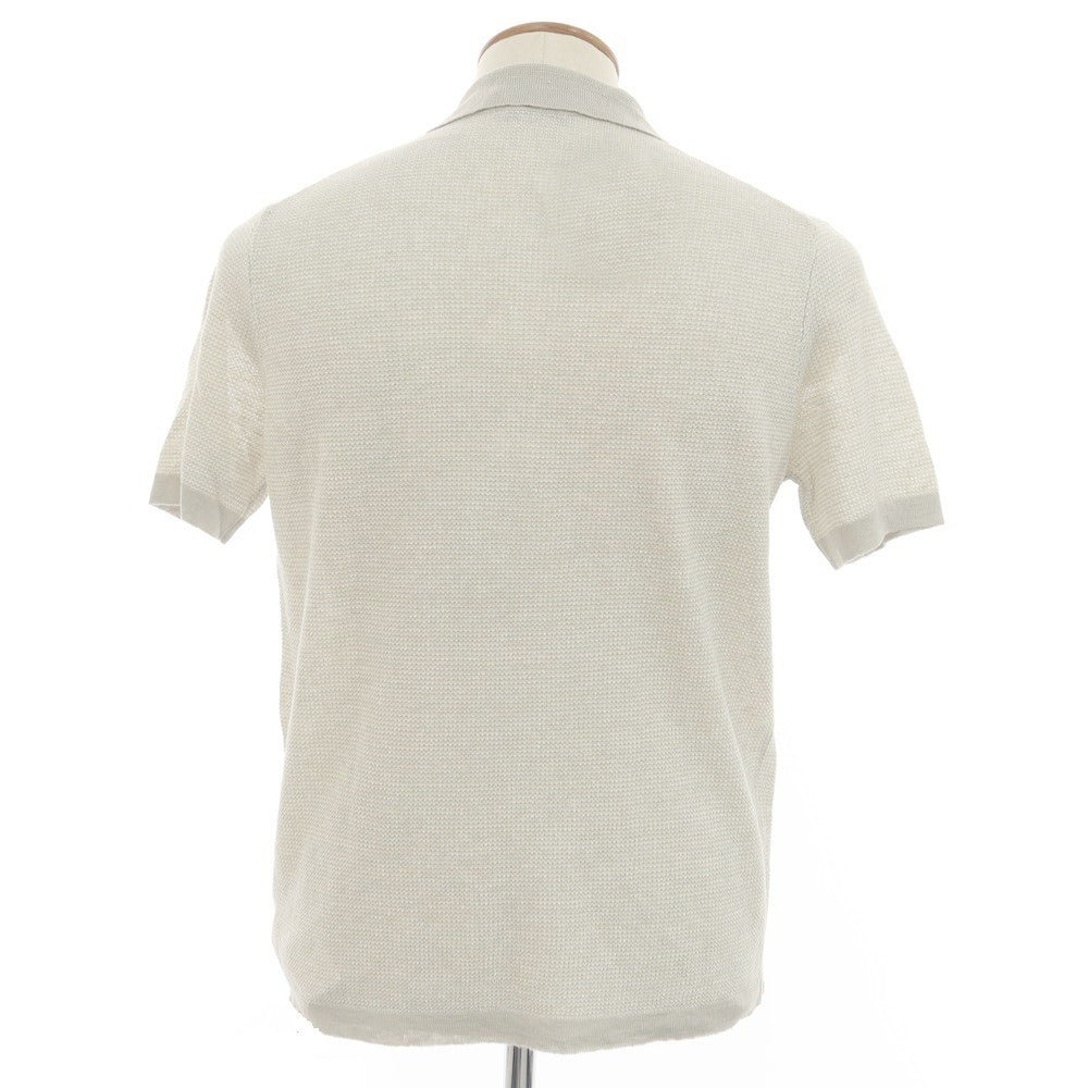 [New] ZANONE Linen Short Sleeve Polo Knit Light Gray x White [46] [Condition Rank N] [Men&