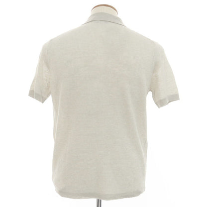 [New] ZANONE Linen Short Sleeve Polo Knit Light Gray x White [46] [Condition Rank N] [Men&