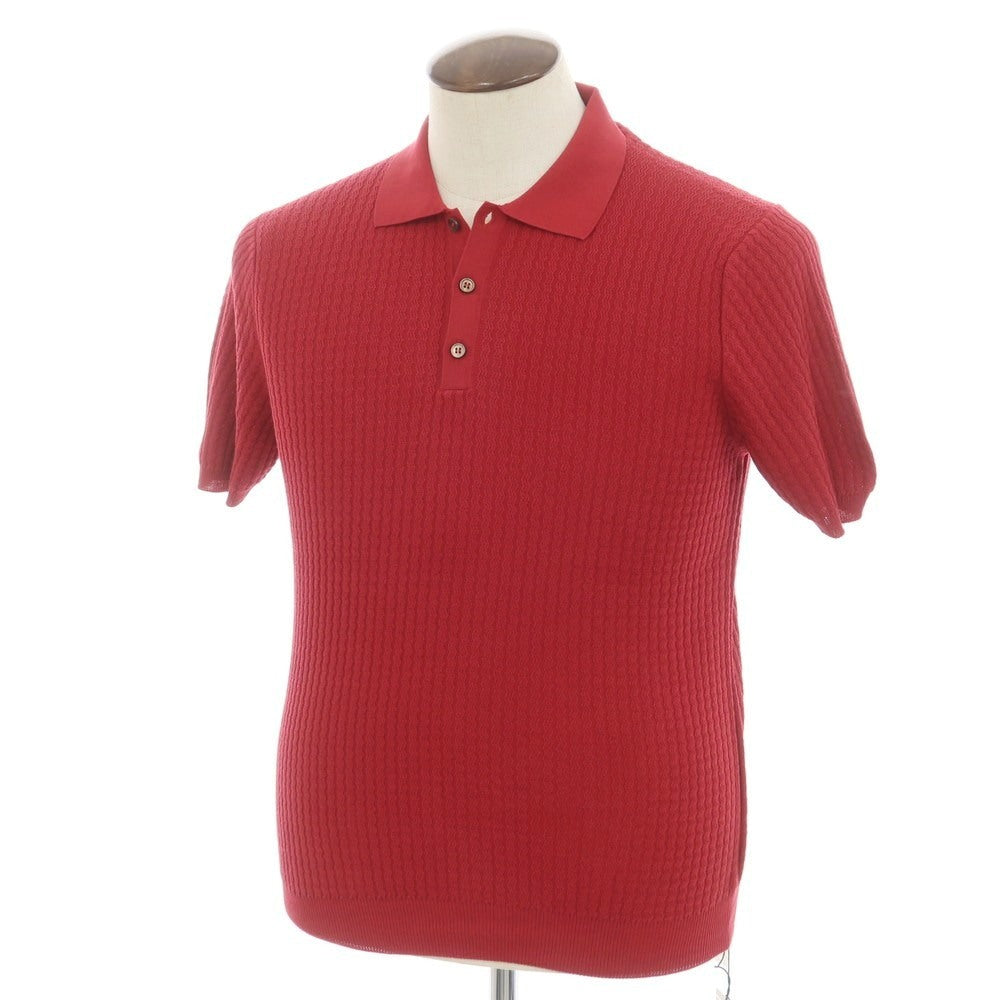 【新品】ザノーネ ZANONE コットン 半袖 ポロニット レッド【 48 】【 状態ランクN 】【 メンズ 】