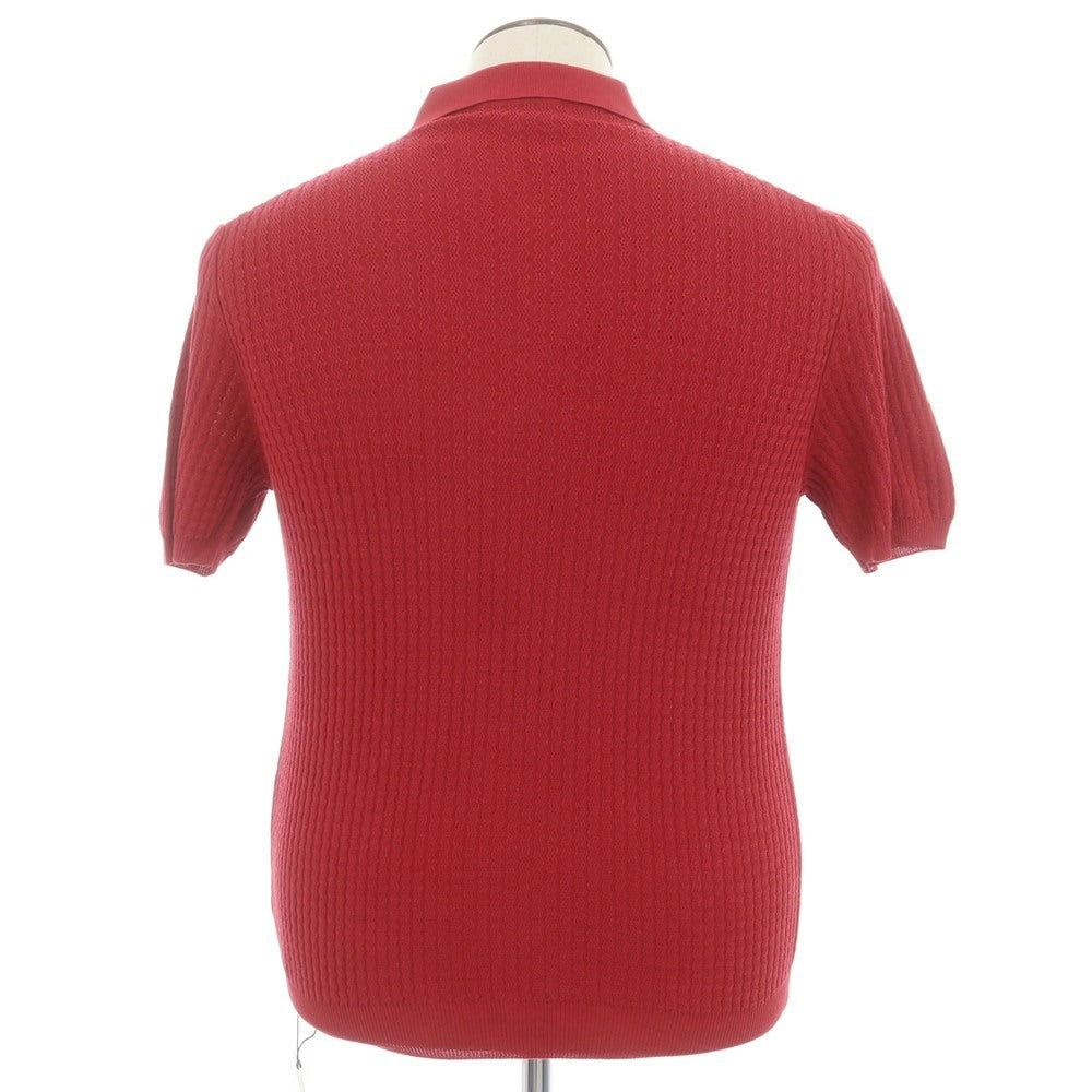 【新品】ザノーネ ZANONE コットン 半袖 ポロニット レッド【 48 】【 状態ランクN 】【 メンズ 】