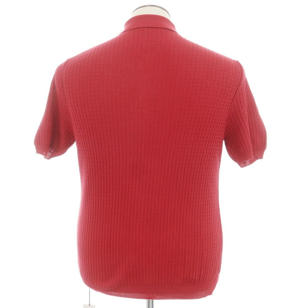 【新品】ザノーネ ZANONE コットン 半袖 ポロニット レッド【 50 】【 状態ランクN 】【 メンズ 】
