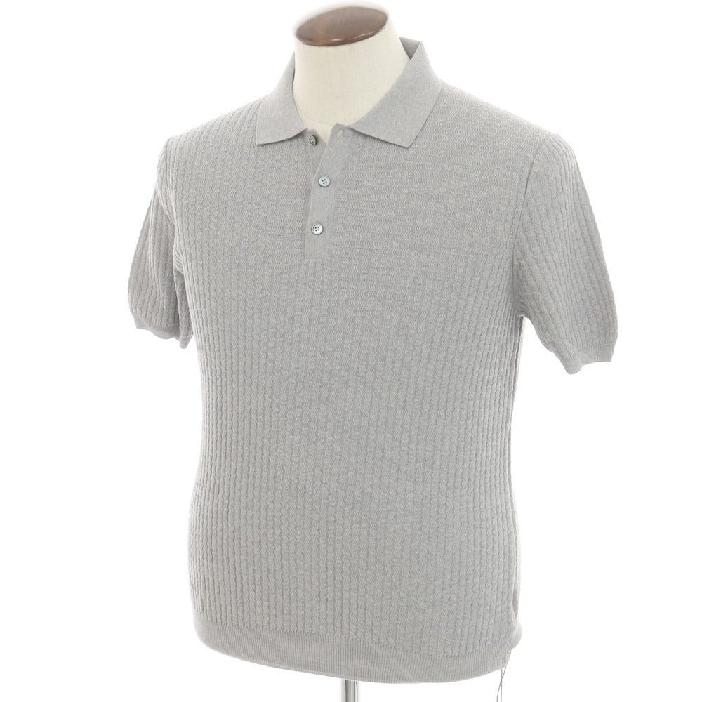 【新品】ザノーネ ZANONE コットン 半袖 ポロニット グレー【 48 】【 状態ランクN 】【 メンズ 】