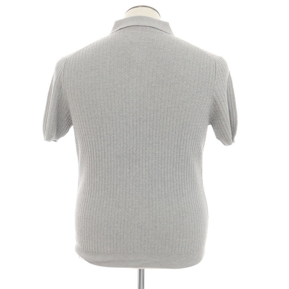 【新品】ザノーネ ZANONE コットン 半袖 ポロニット グレー【 48 】【 状態ランクN 】【 メンズ 】