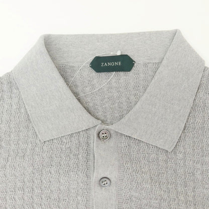 【新品】ザノーネ ZANONE コットン 半袖 ポロニット グレー【 48 】【 状態ランクN 】【 メンズ 】