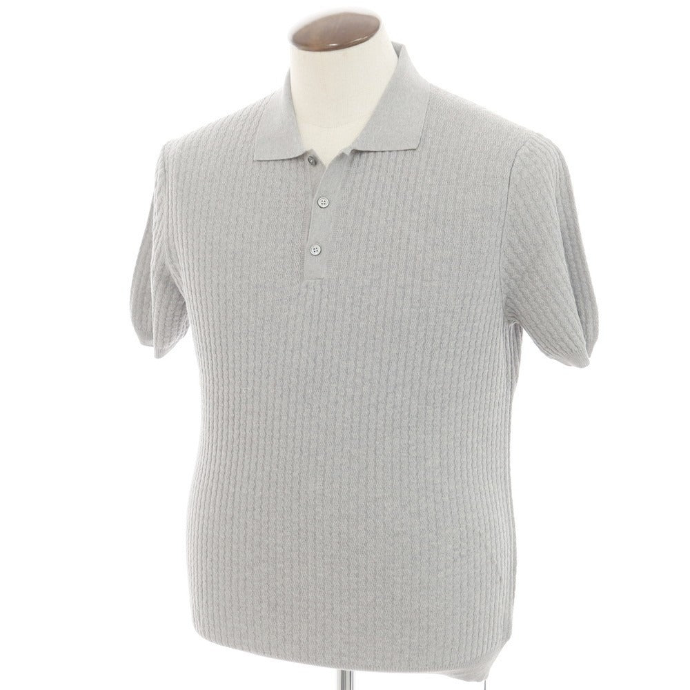 【新品】ザノーネ ZANONE コットン 半袖 ポロニット グレー【 50 】【 状態ランクN 】【 メンズ 】