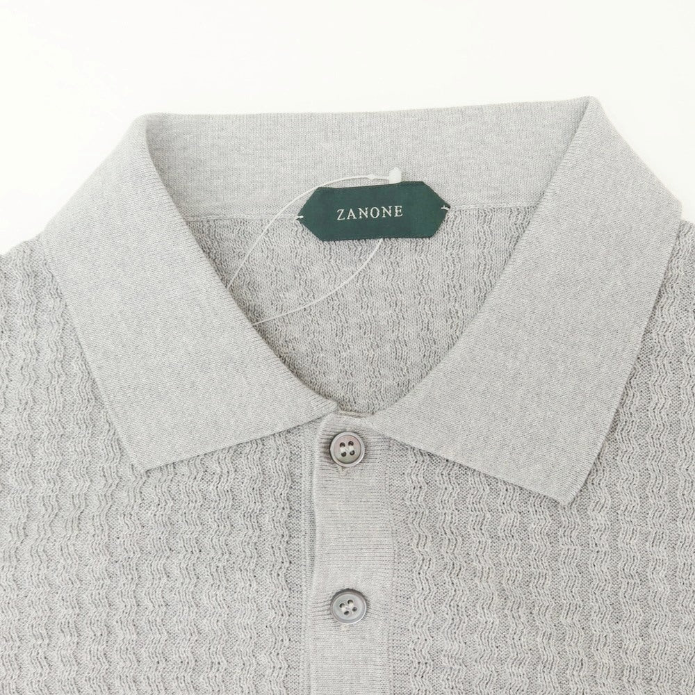 【新品】ザノーネ ZANONE コットン 半袖 ポロニット グレー【 50 】【 状態ランクN 】【 メンズ 】