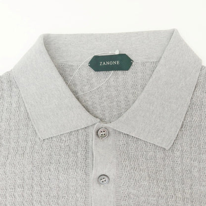 【新品】ザノーネ ZANONE コットン 半袖 ポロニット グレー【 50 】【 状態ランクN 】【 メンズ 】