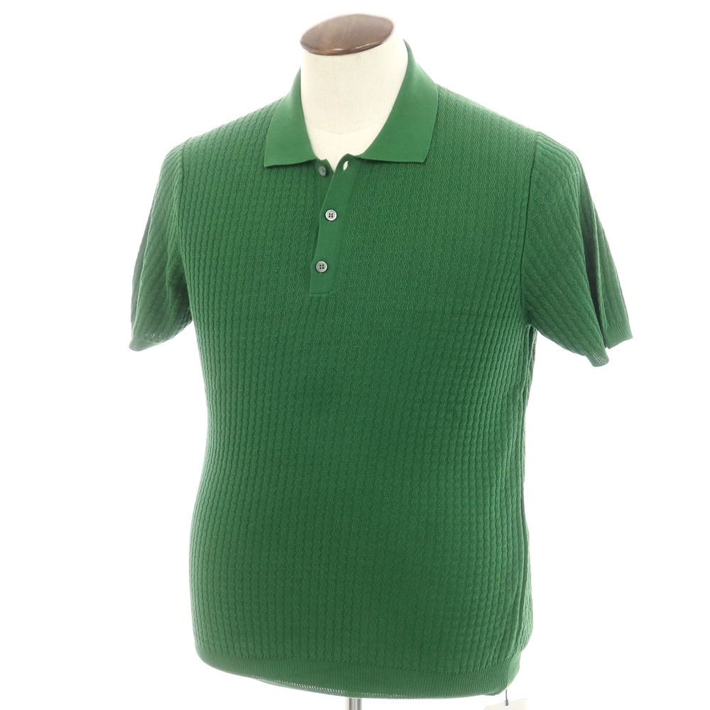 【新品】ザノーネ ZANONE コットン 半袖 ポロニット グリーン【 48 】【 状態ランクN 】【 メンズ 】