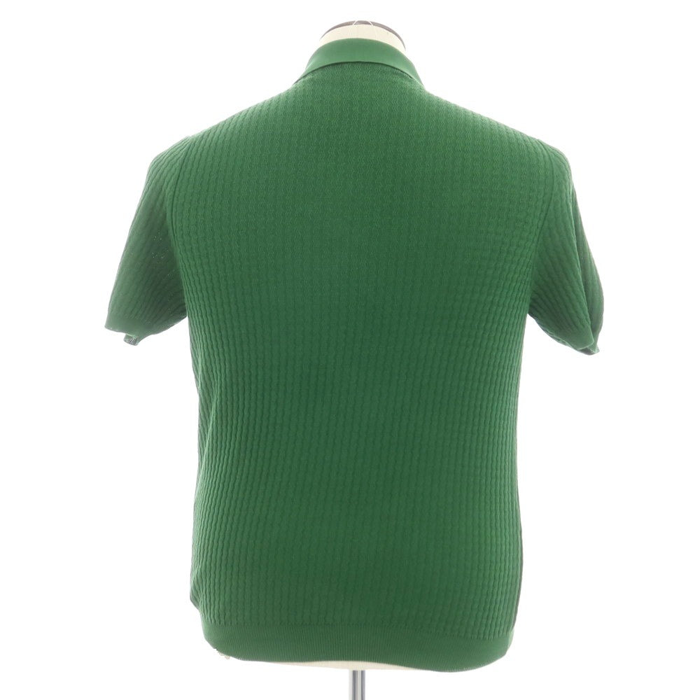 【新品】ザノーネ ZANONE コットン 半袖 ポロニット グリーン【 48 】【 状態ランクN 】【 メンズ 】