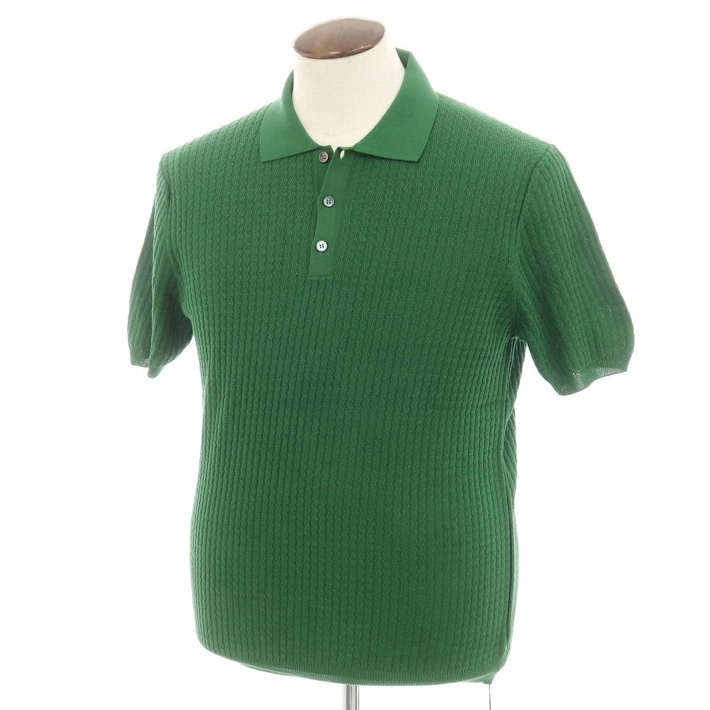【新品】ザノーネ ZANONE コットン 半袖 ポロニット グリーン【 50 】【 状態ランクN 】【 メンズ 】