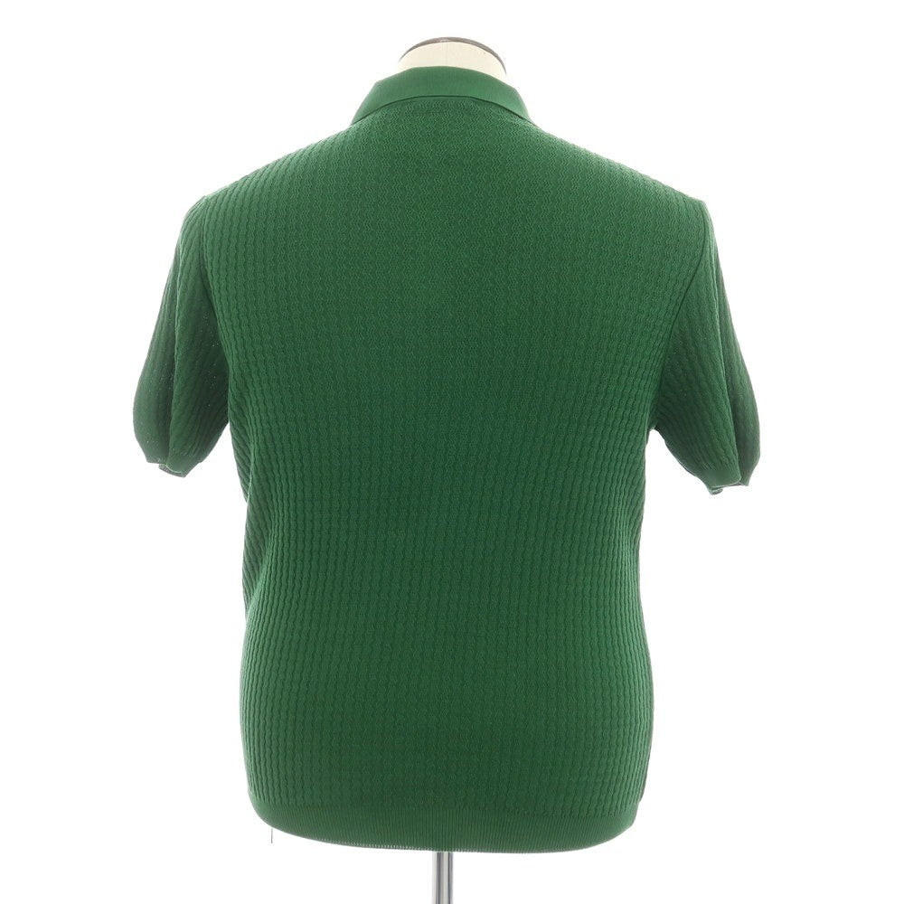 【新品】ザノーネ ZANONE コットン 半袖 ポロニット グリーン【 50 】【 状態ランクN 】【 メンズ 】