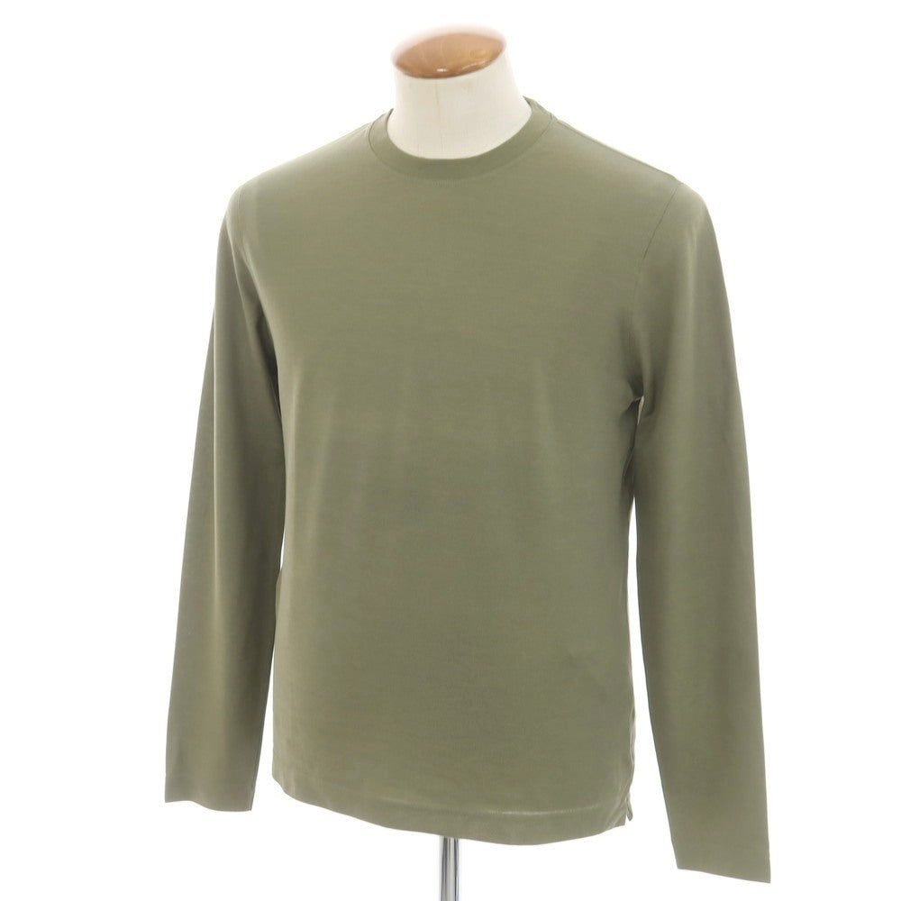 【新品】ザノーネ ZANONE アイスコットン クルーネック 長袖Ｔシャツ オリーブグリーン【 46 】【 状態ランクN 】【 メンズ 】