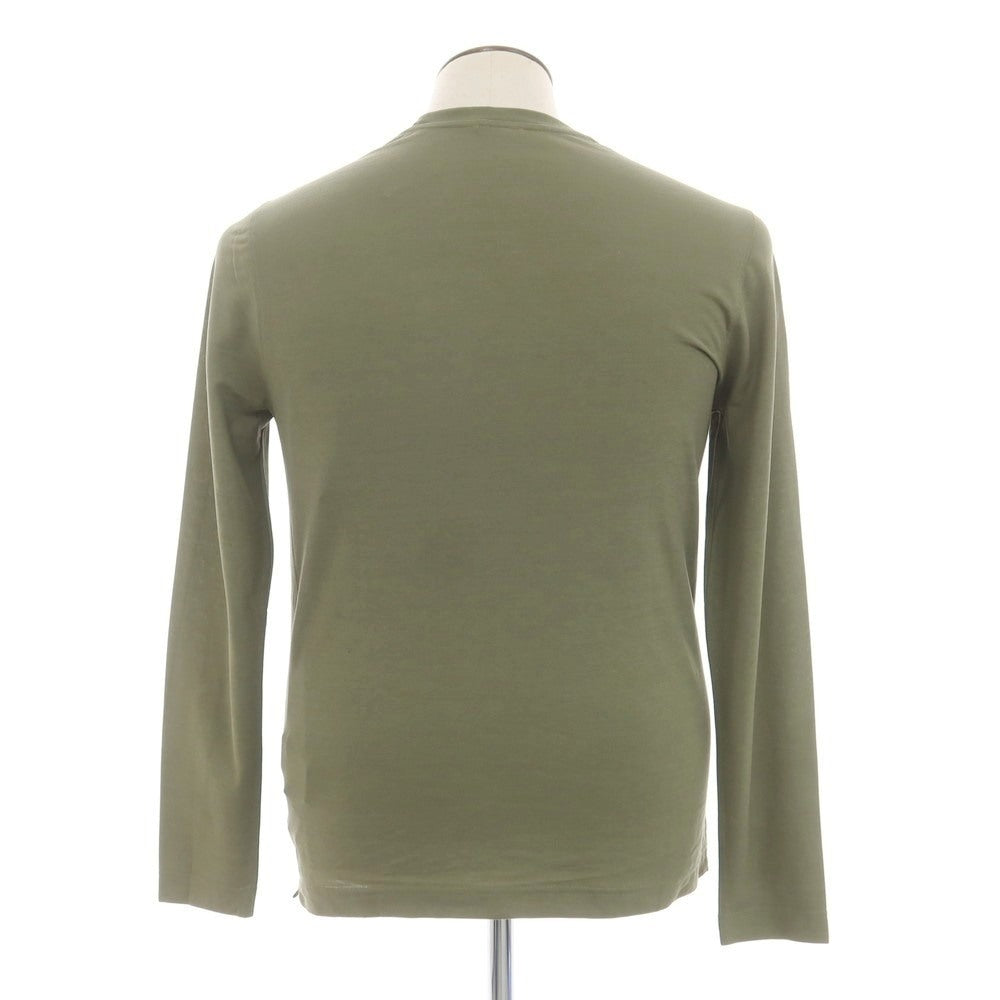 【新品】ザノーネ ZANONE アイスコットン クルーネック 長袖Ｔシャツ オリーブグリーン【 48 】【 状態ランクN 】【 メンズ 】