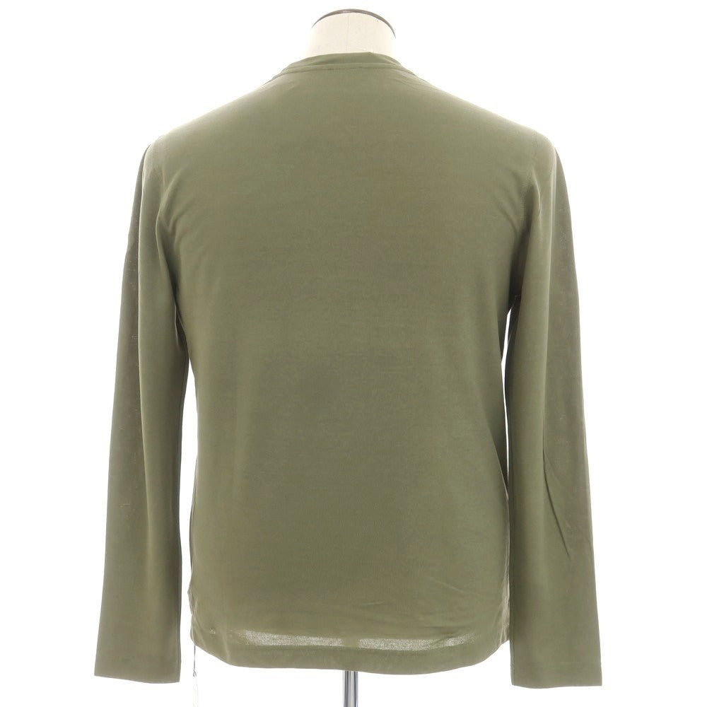 【新品】ザノーネ ZANONE アイスコットン クルーネック 長袖Ｔシャツ オリーブグリーン【 50 】【 状態ランクN 】【 メンズ 】